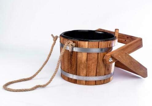 Hand-Carved Oak Banya Water Vessel