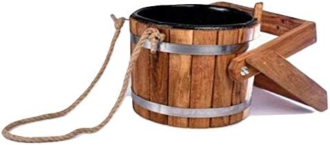 Hand-Carved Oak Banya Water Vessel