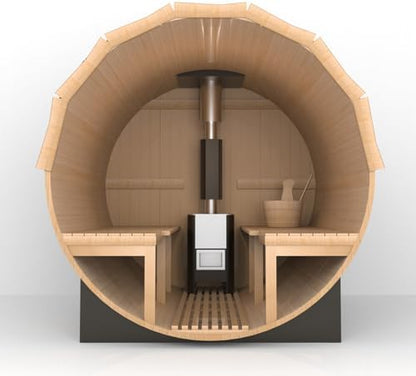 ETL-Certified Hemlock Barrel Steam Cabin